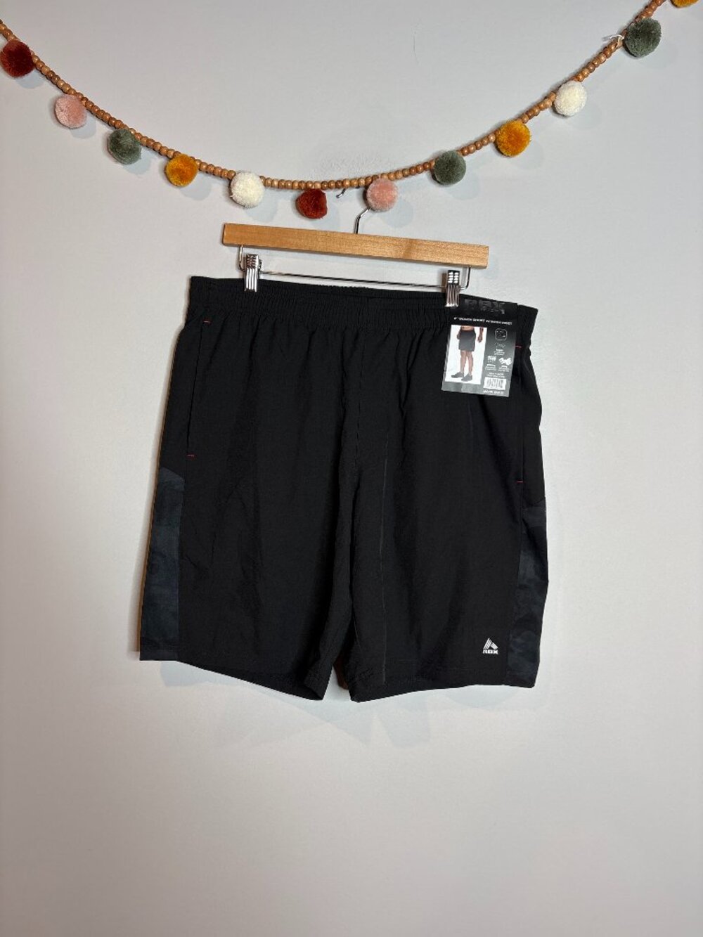 RBX black Woven Short W/ Mesh Insert athletic shorts NWT